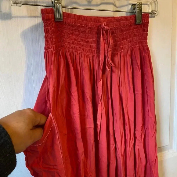 Shu-Shi Casual Pull on Beach Summer Pink pants women size M Pockets - Picture 6 of 7